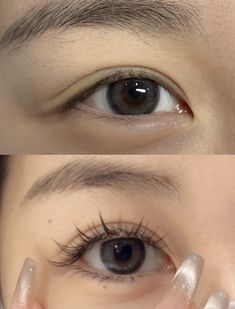 Natural Manhwa Lashes, Manga Eyelashes Natural, Lash Extensions Styles Natural Asian, Natural Manhua Lashes, Asian False Lashes, Chinese Eyelash Extensions, Asian False Eyelashes, Douyin Eyelash Extensions