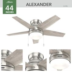 four different views of a ceiling fan