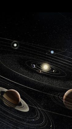 an artist's rendering of the solar system with eight planets