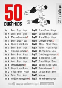 the 50 push ups workout poster is shown