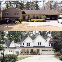 before and after photos of a house in the suburbs