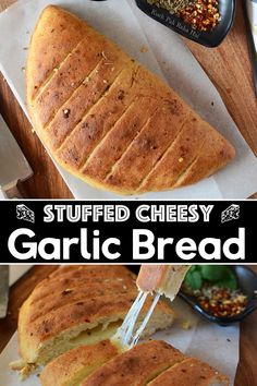 this stuffed cheesy garlic bread is the perfect appetizer for any special occasion