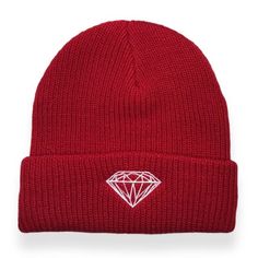 DIAMOND SUPPLY CO BRILLIANT FOLD RED HAT BEANIE Hat Beanie, Red Hat, Red Hats, Hats, Red