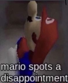 an animated image with the words mario spots a disappointment point