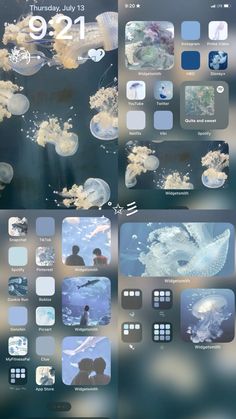 an iphone screen with jellyfish in the water