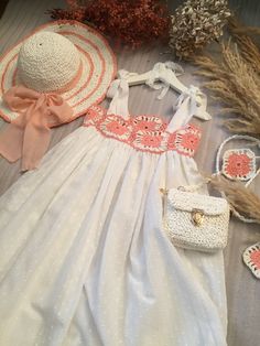 Delivery is per Post Handmade White Beach Dress, Handmade White Wedding Dress, Handmade White Dresses For Vacation, Handmade Cute White Dresses, Cute Handmade White Dresses, Cute Handmade Summer Dress, Crochet Dress Girl, Dress Hat, Dress Hats