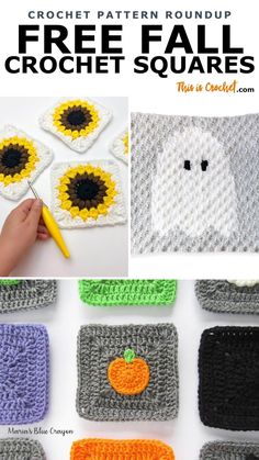 crochet pattern roundup free fall crochet squares with pumpkin and sunflowers