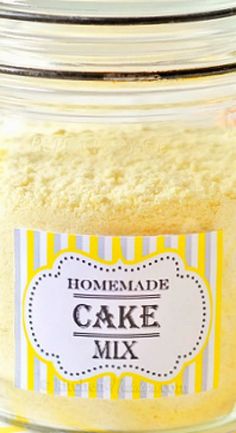 homemade cake mix in a glass jar