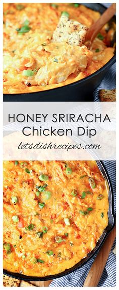 honey sriach chicken dip is an easy and delicious side dish