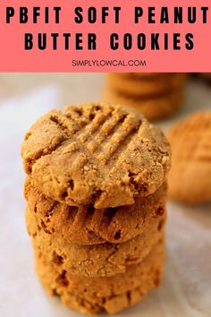 peanut butter cookies stacked on top of each other