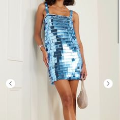 Oseree Hs23 Disco Dress Mirror-Like Sequin Mini Dress. Size Large - It Has Some Stretch But I Would Say Probably Works Best For A Small/Medium. New With Tags! Blue Sparkly Dress, Disco Dress, Disco Outfit, Sequin Mini, Sequin Mini Dress, Girls Wear, Moda Fashion, Blue Dresses, My Girl