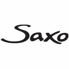 the word saxo written in black ink on a white background with an image of a