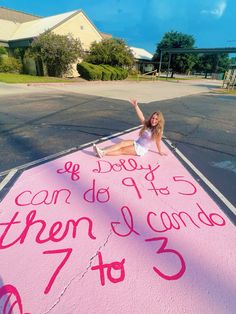 #senior #paintedparking #seniorseason #dollyparton Dance Senior Pictures, Dorm Paintings