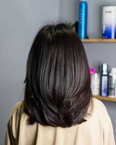 Bob Thick Hair Wavy, Long Bob Thick Hair, Long Bob Haircuts With Layers, Haircut With Long Layers, Haircuts For Thick Straight Hair, Sleek Long Bob, Lob Haircut Straight, Lob Haircut Layered, Medium Length Haircut With Layers