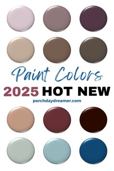 paint colors for the new year with text overlay that reads, paint colors 205 hot new