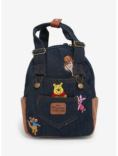 Her Universe Disney Winnie the Pooh Denim Overall Mini Backpack - BoxLunch Exclusive Cheap Backpack For Theme Park And Back To School, Fjallraven Kanken Backpack Disney, Cheap Disney Pink Backpack, Preppy Disney Backpack, Cheap Travel Backpack With Minnie Mouse Design, Disney Mini Backpack Target, Cheap Pink Disney Backpack, Teen Disney Gift, Adult Disney Accessories