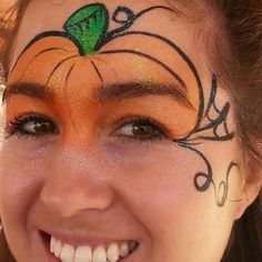 Fun Halloween Face Paint, Halloween Face Paint Kids Easy, Easy Halloween Face Painting For Kids, Small Halloween Face Paint, Halloween Easy Face Paint, Pumpkin Face Paint For Kids, Easy Face Painting Halloween, Quick Halloween Face Paint, Easy Pumpkin Face Paint