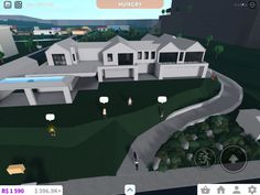 Roblox Mansion Bloxburg, Bloxburg House Driveway, House On Hill Bloxburg, Hill House Bloxburg, Bloxburg Hill House, Bloxburg Mansion Ideas Exterior, Imvu House, 1900s Aesthetic