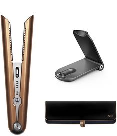 Dyson Corrale Hair Straightener in Copper Nickel | Dillard's Dyson Corrale Straightener, Dyson Corrale, Flat Irons Best, Damage Hair, Best Flats, Charging Dock, Flexing, Ev Charger, Tools For Sale