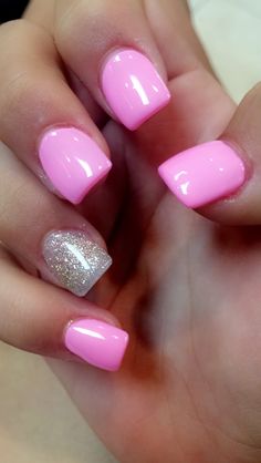 All Pink Nails, Fun Pink Nails, Glitter Toe Nails, Opi Gel Nails, Turquoise Nails, Pink Gel Nails, Dip Nails, Cute Nail Art Designs, Nails Now