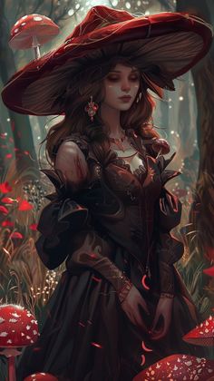 #fantasy #dnd #dungeonsanddragons #darkfantasy #art #ai #midjourney #witch #cottagecore #goblincore #magic #conceptart #character Dnd Mushroom, Witch In The Forest, Mushroom Witch, Mushroom Outfit, Witch Cottagecore, Witch Woman, Dnd Portraits, Nature Cottagecore, Fantasy Mushroom