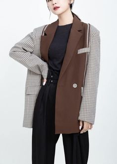 Women Fashion patchwork coats khaki Art outwearThis dress is made of cotton or linen fabric, soft and breathy. Flattering cut. Makes you look slimmer and matches easlily. Materials used: cotton blendedMeasurement:Size XL/US16-18/EUR44 length 75cm / 29.25"Shoulder 45cm / 17.55"bust 106cm / 41.34"hem 114cm / 44.46"Sleeve