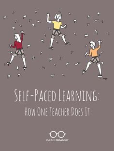 the cover of self - paced learning how one teacher does it, with three people running through snow