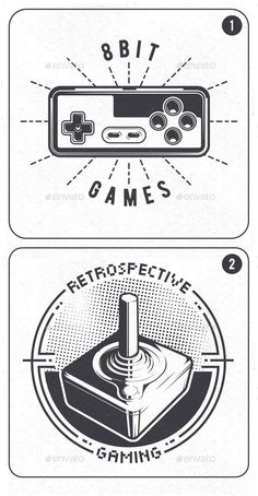 2 Retro Video Game Joystick Emblems Game Tester Jobs, Test Games, Arte Nerd, Retro Tattoos, Video Game Design, Retro Video, Retro Arcade, Space Invaders, Retro Videos