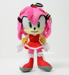 sonic the hedge plush toy doll with pink hair