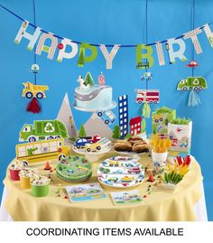 a birthday party with food and decorations