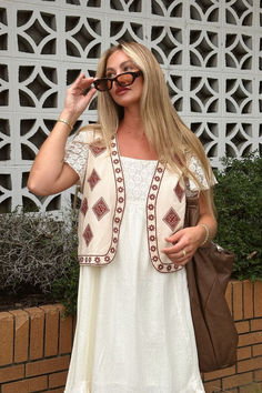 @destyneelace Ottway community. As seen on. Pinterest Girl. Cowgirl. Country Outfits. Western Aesthetic. Sustainable Fashion. Vintage Fashion. Cowgirl Style Outfits. Cowgirl Aesthetic. Lifestyle Fashion. Mood Board. Fashion Aesthetic Inspo. Summer Outfit. Fall Fashion. Christmas Gift Ideas. Gifts for Her.. White Lace Maxi dress. Bohemian Vest Outfit. White Maxi Dress. Casual Dinner Outfit. Casual Brunch Outfit. Christmas Day Outfit. Blonde Hair Aesthetic. Blundtsone Outfits.