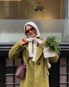 all wrapped up 💚 #winteroutfit #aligne #bonnet #greencoat #outfitinspo Capsule Wardrobe Outfits, Wardrobe Outfits, Green Coat, London Fashion, Capsule Wardrobe