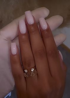 Milky White Acrylics, Square Pink Acrylic Nails, Classy Nails Aesthetic, Milky French Manicure, Milky Pink Nails, Russian Nails, Milky Nails, Pink Acrylic Nails