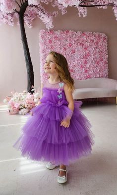 "* PREORDER AND CUSTOM ORDER ONLY* * Pleated tulle bodice multi~tiered layered tulle knee/calf length skirt, handmade butterfly, cotton lining for comfort. conceal zipper at the back.  *Steam to make it fluff *Can be custom made up to size 10 years  Can be customized in many colours  and size Mother-daughter dress can be made on order 4 to 6 days production time for preorder and custom orders Need it sooner? Contact me for details on rush orders.  IF YOU WANT YOUR DELIVERY FASTER THEN CONTACT ME Tulle Dress With Ruffles For Dress-up, Purple Tulle Dress With Ruffles, Tulle Princess Dress For Dress-up, Princess Dress With Tulle Skirt For Dress-up, Cute Sleeveless Tulle Tutu Dress, Princess Tulle Dress For Birthday, Tulle Princess Birthday Dress, Princess Style Tulle Dress For Birthday, Purple Tulle Ball Gown Dress