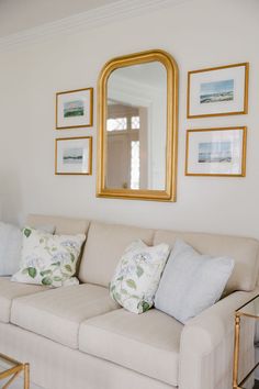 Looking for a timeless gold mirror for your traditional living room wall decor?  Shop our Dorset Mirror, a traditional arched mirror that comes in gold and silver.  This mirror makes the perfect addition to any traditional home interior design project! Living Room With No Tv, Florida Apartment, Wooden Wall Mirror, College House, College Apartment Decor, Wood Basket, Arch Mirror, Louis Philippe