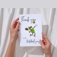 Printable Pickleball Thank you Card from the Pickleball Gang, Thank you Card Template plus Envelope Template PDF to print unlimited at home by ArtfullyBySharon on Etsy