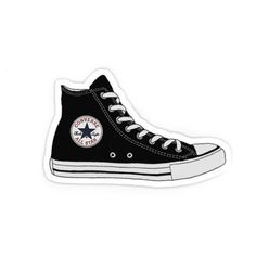 a black and white converse high top shoe sticker