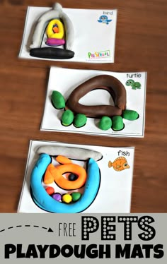 this is an image of free pets playdough mats