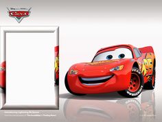 the cars movie character is in front of an open door