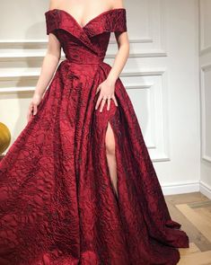 Calypso Beauty Gown | Teuta Matoshi Senior Prom Dress, Maroon Gown, Prom Night Dress, Teuta Matoshi, Dinner Gowns, Fabric Balls, Prom Dress Evening, Senior Prom Dresses, Senior Prom