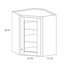 a drawing of an empty cabinet with the door open and shelves on each side,