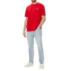 Brand: Tommy Hilfiger Jeans Gender: Men Type: T-shirts Season: Spring/Summer PRODUCT DETAIL • Color: red • Pattern: plain • Fastening: slip on • Sleeves: short • Neckline: round neck COMPOSITION AND MATERIAL • Composition: -100% cotton • Washing: machine wash at 30° Tommy Hilfiger Tshirt Men, Male Type, Casual Red Tommy Hilfiger T-shirt, Tommy Hilfiger Crew Neck T-shirt With Logo, Men Type, Tommy Hilfiger Logo Print Crew Neck T-shirt, Tommy Hilfiger Text Print Cotton T-shirt, Short Blouses, Gentleman Shoes