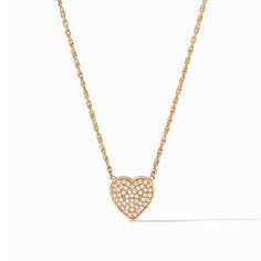 Luxury Minimalist Wedding Spring Authentic Julie Vos Pav Heart Necklace -Wear This Beautiful Elegant Cz Pave Heart Necklace As Symbol Of Style, Grace, & Meaningful Connection Or Give It To Someone As Symbol Of Your Eternal Love -Beautiful Stationary Heart Pendant Encrusted W/Sparkling Brilliant Cut Pav Czs W/Brushed/Scored Detail On Sides, Elegant Rope Style Chain, Wear Day Or Night, As Bride, To Wedding, Holiday Party, Layer, Must Have For Any Jewelry Box, Necklace Is So Beautiful & Sparkling I Classic Pendant Necklace, Bamboo Necklace, Pave Heart Necklace, Blue Statement Necklace, Julie Vos, Pearl Statement Necklace, Box Necklace, Solitaire Pendant Necklace, Wedding Spring