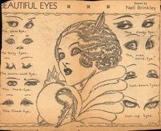 an old fashion ad for beautiful eyes