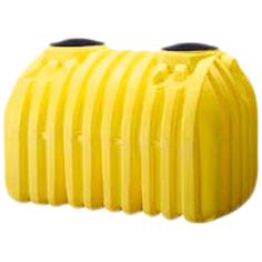 a yellow plastic container with two black handles