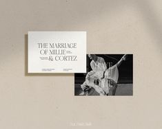 the marriage of millie and cortez is displayed on a wall