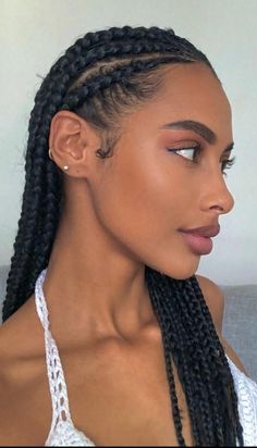 Girls Natural Hairstyles, Cute Box Braids Hairstyles, Cornrow Hairstyles, Braids Wig, Goddess Braids, Braids For Long Hair, Braid Styles