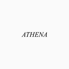 the word athena written in black on a white background