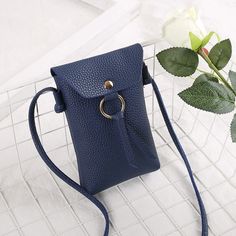 Ladies Fashion Solid Color Cute Mini Adjustable Strap One Shoulder Messenger Handbag Dating Party Cosmetics Phone Coin Purse Faux Leather Bag, Mobile Phone Bag, Leather Bags Handmade, Mini Crossbody Bag, Mini Crossbody, Evening Bags, Bags Women, Leather Straps, Leather Bag