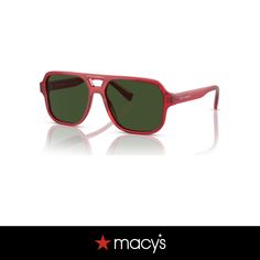 in stock Casual Red Sunglasses For Outdoor, Red Glass Sunglasses With Uv Protection, Classic Red Sunglasses With Uv Protection, Red Sunglasses With Uva Protection, Casual Red Wayfarer Sunglasses, Casual Red Polarized Sunglasses, Modern Red Aviator Sunglasses With Uv Protection, Green With Blue, Dolce And Gabbana Kids